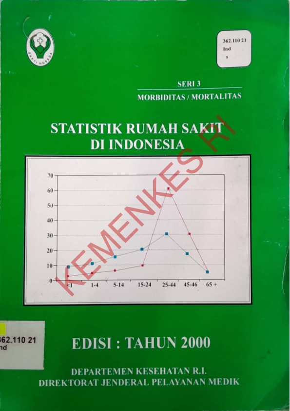 STATISTIK RUMAH SAKIT DI INDONESIA EDISI TAHUN 2000 DAPARTEMEN KESEHATAN R.I DIREKTORAT JENDRAL PELAYANAN MEDIK