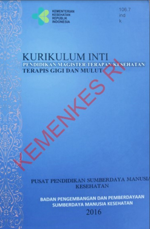 Kurikulum Inti Magister Terapan Kesehatan Terapis Gigi dan Mulut