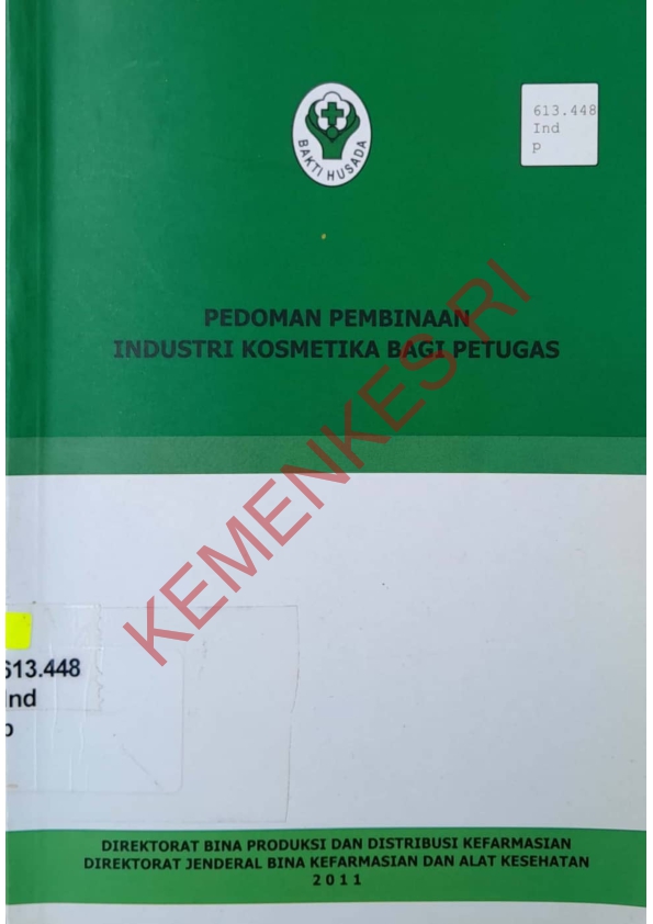 Pedoman pembinaan industri kosmetika bagi petugas