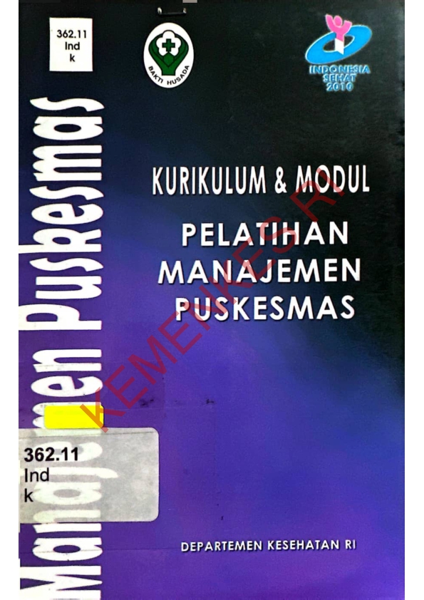 Kurikulum & modul pelatihan manajemen puskesmas