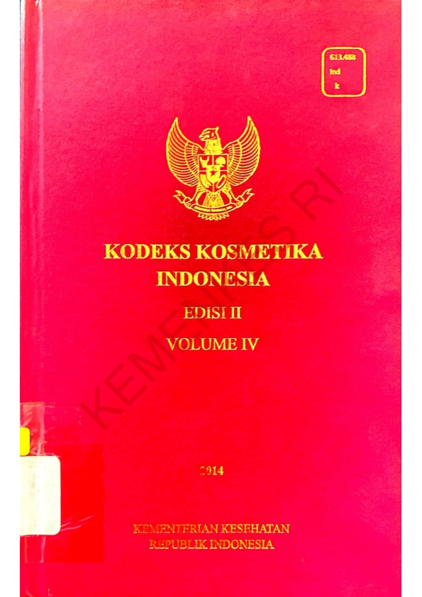 kodeks kosmetika indonesia edisi II volume IV