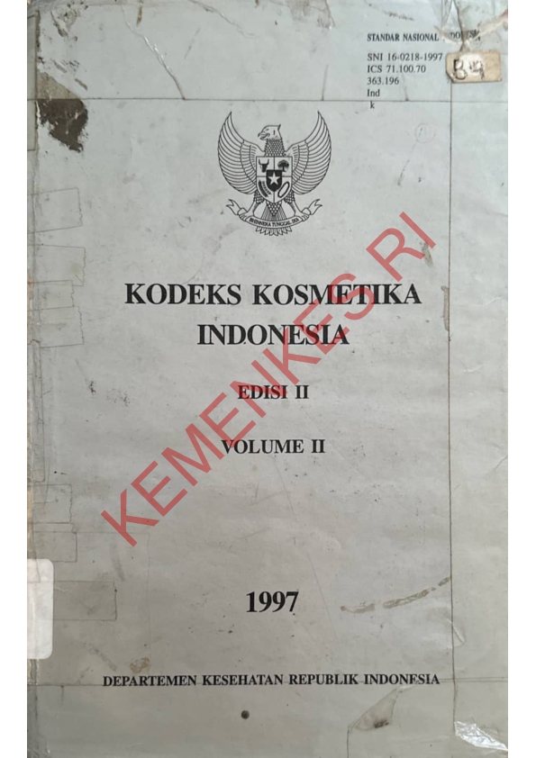 Kodeks kosmetika Indonesia Edisi II Volume II