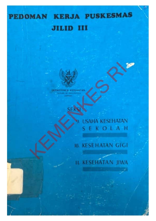 Pedoman kerja puskesmas jilid III