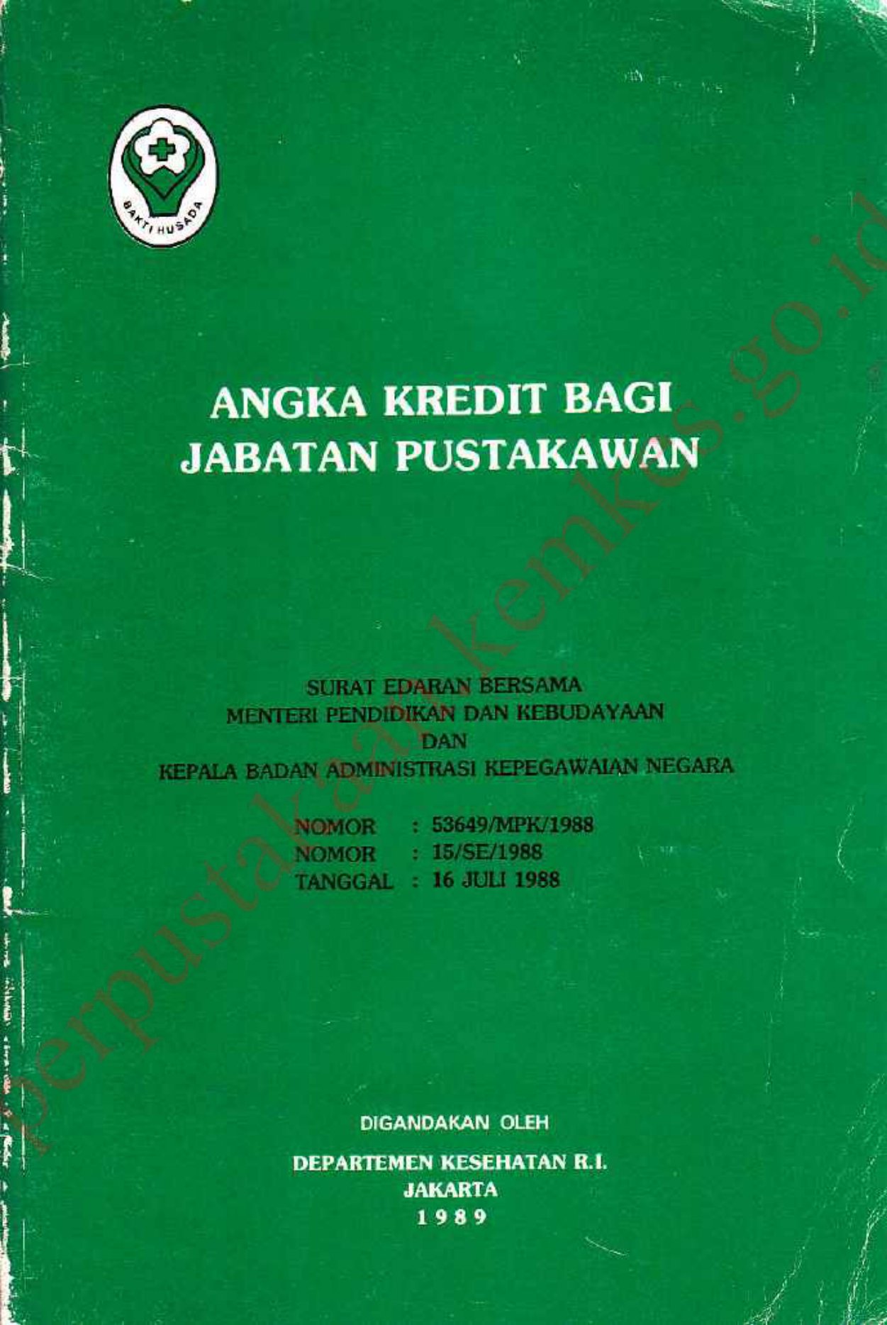 Angka Kredit Bagi Jabatan Pustakawan