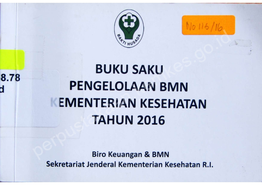 Buku saku Pengelolaan BMN Kemenkes Tahun 2016