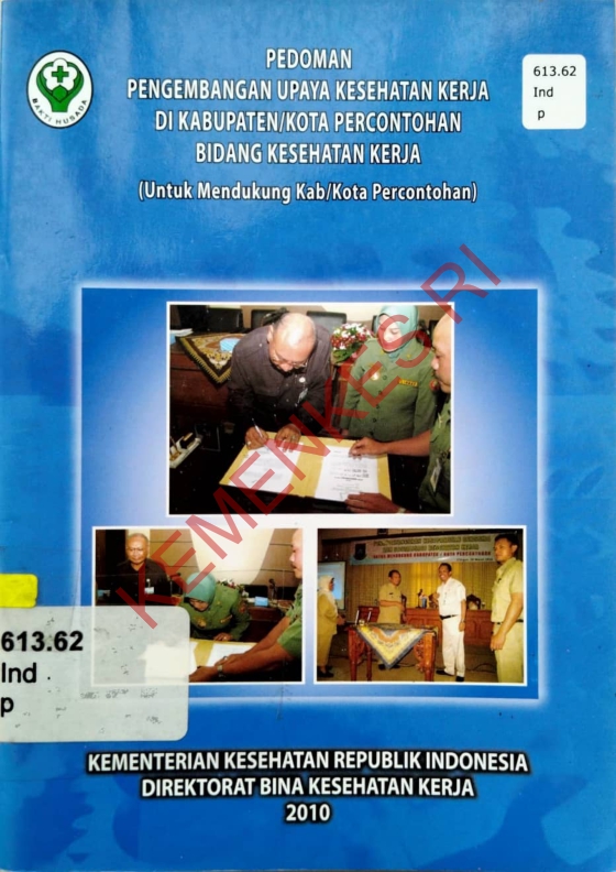 PEDOMAN PENGEMBANGAN UPAYA KESEHATAN KERJA DI KABUPATEN ATAU KOTA PERCONTOHAN BIDANG KESEHATAN KERJA (UNTUK MENDUKUNG KAB KOTA PERCONTOHAN) 2010