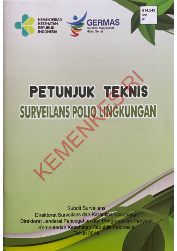 petunjuk teknis surveilans polio lingkungan