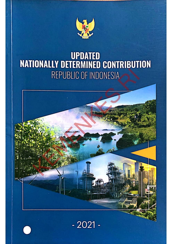 Updated Nationally Determined Contribution Republic Of Indonesia 2021