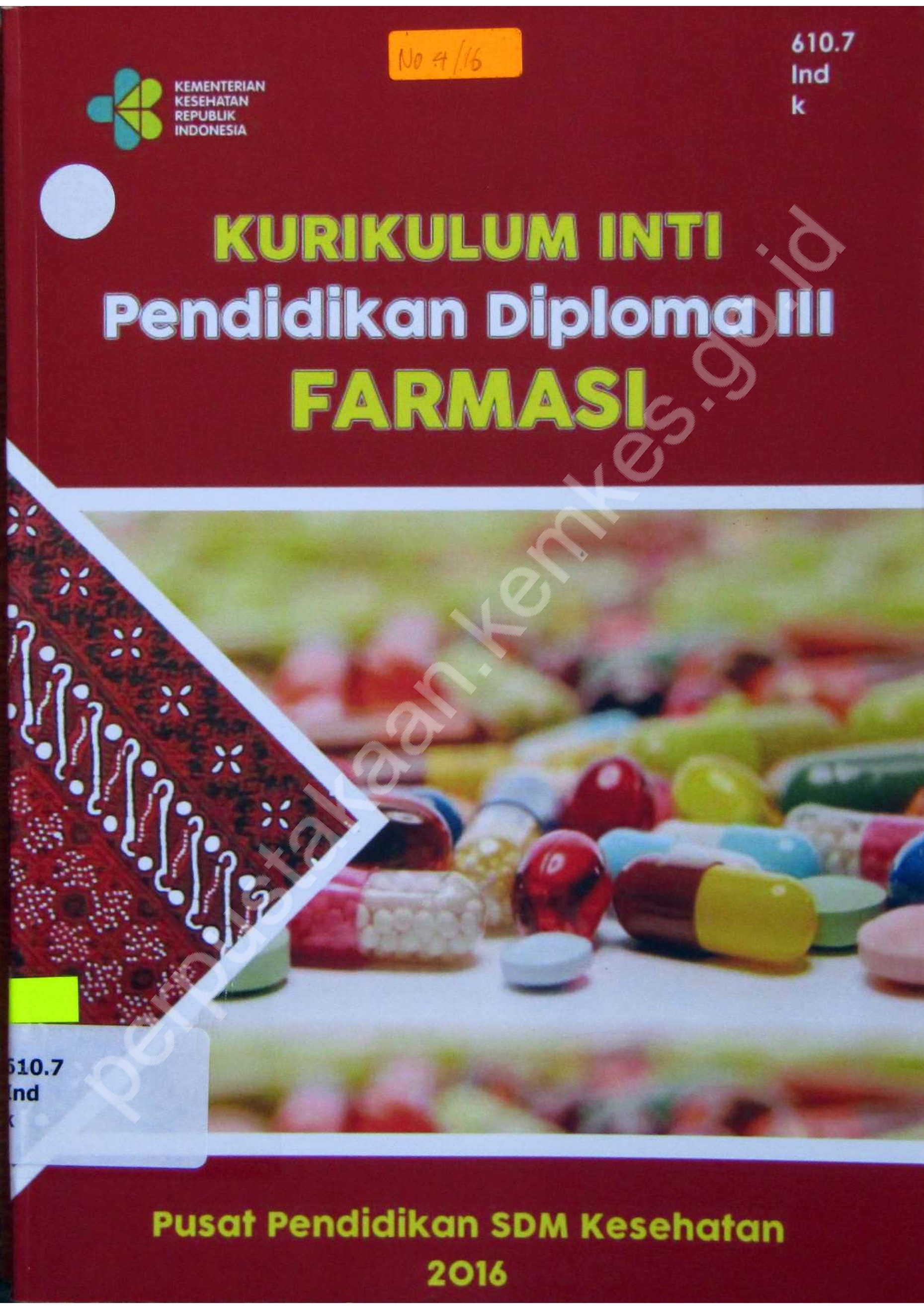 Kurikulum Inti Pendidikan Diploma III Farmasi