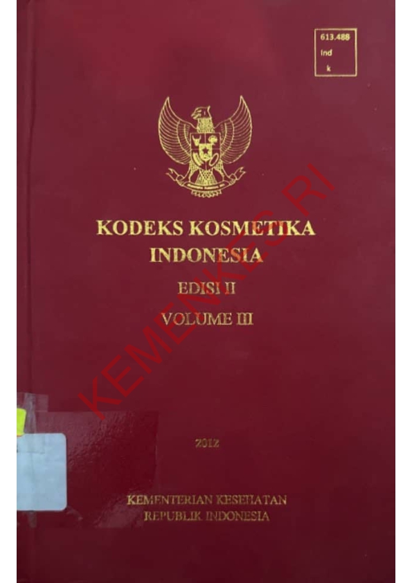 Kodeks Kosmetika Indonesia Volume III