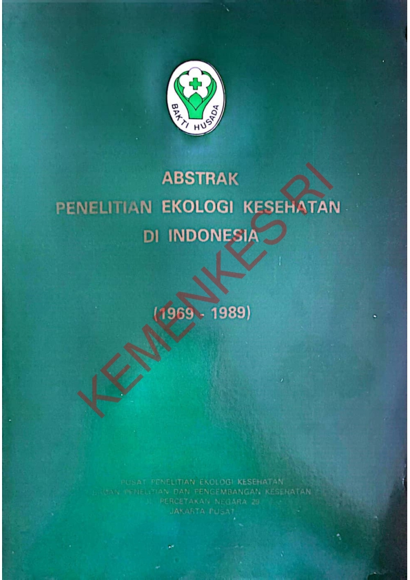 Abstrak Penelitian Ekologi Kesehatan Di Indonesia 1969-1989