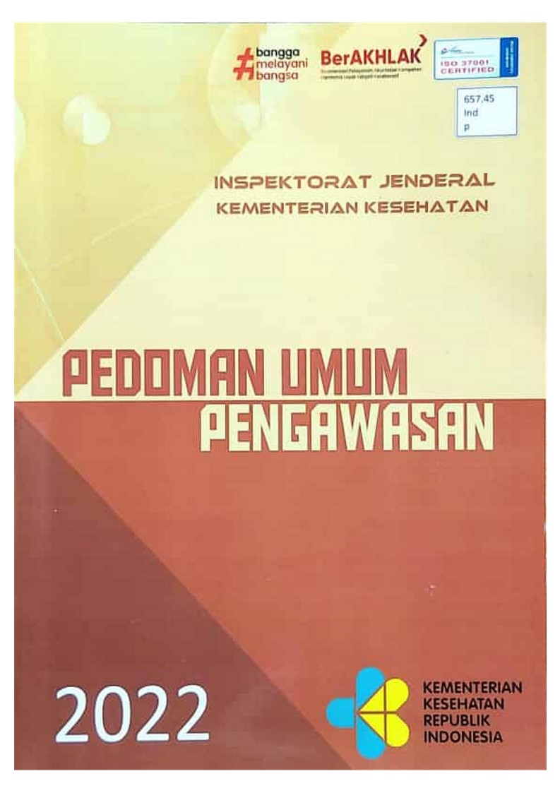 Pedoman Umum Pengawasan Inspektorat Jendral Kementrian Kesehatan